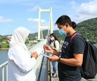 teste biométrico na Ponte da Amizade